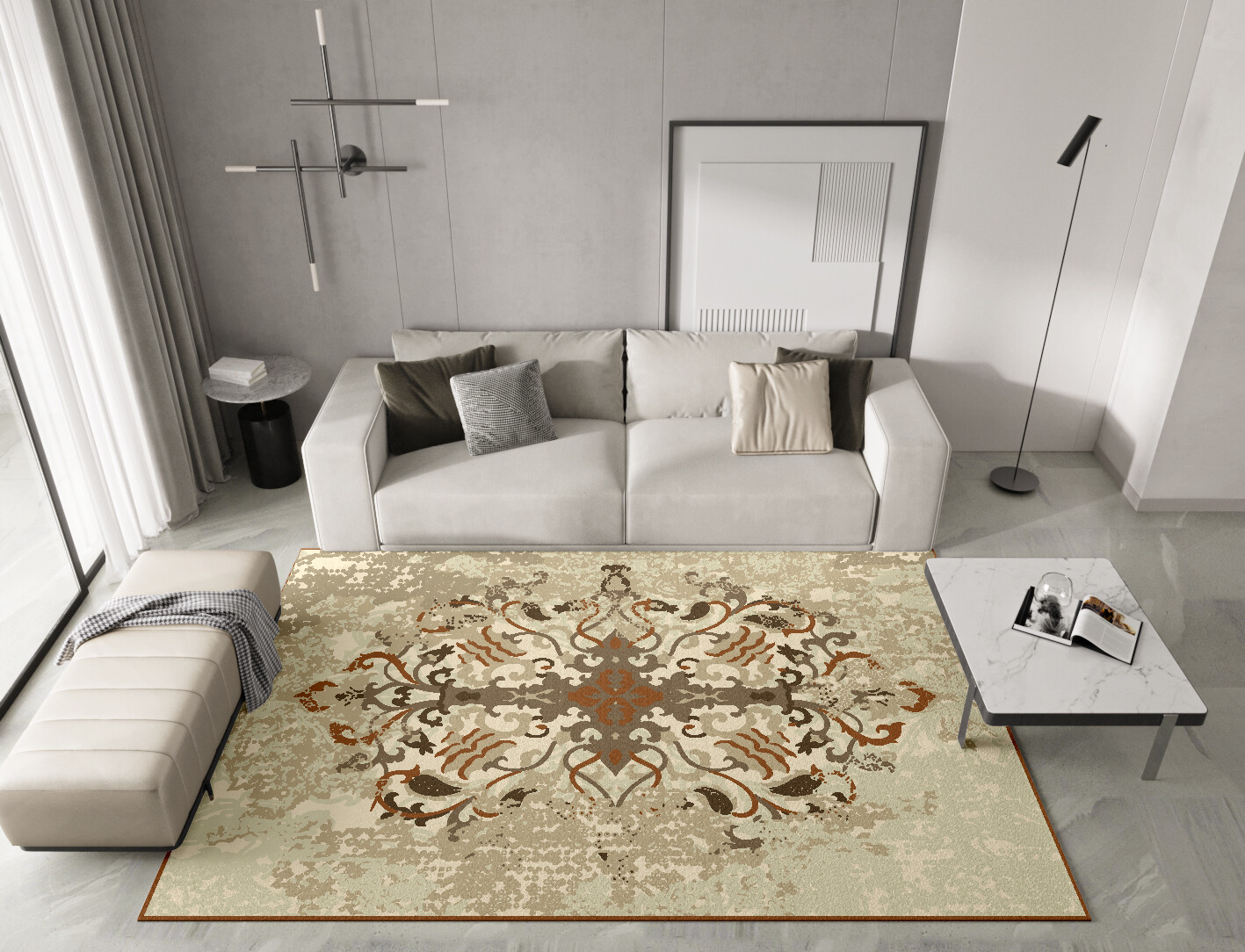 Oldooz Persian Bagh Rectangle Hand Tufted Pure Wool Custom Rug by Rug Artisan