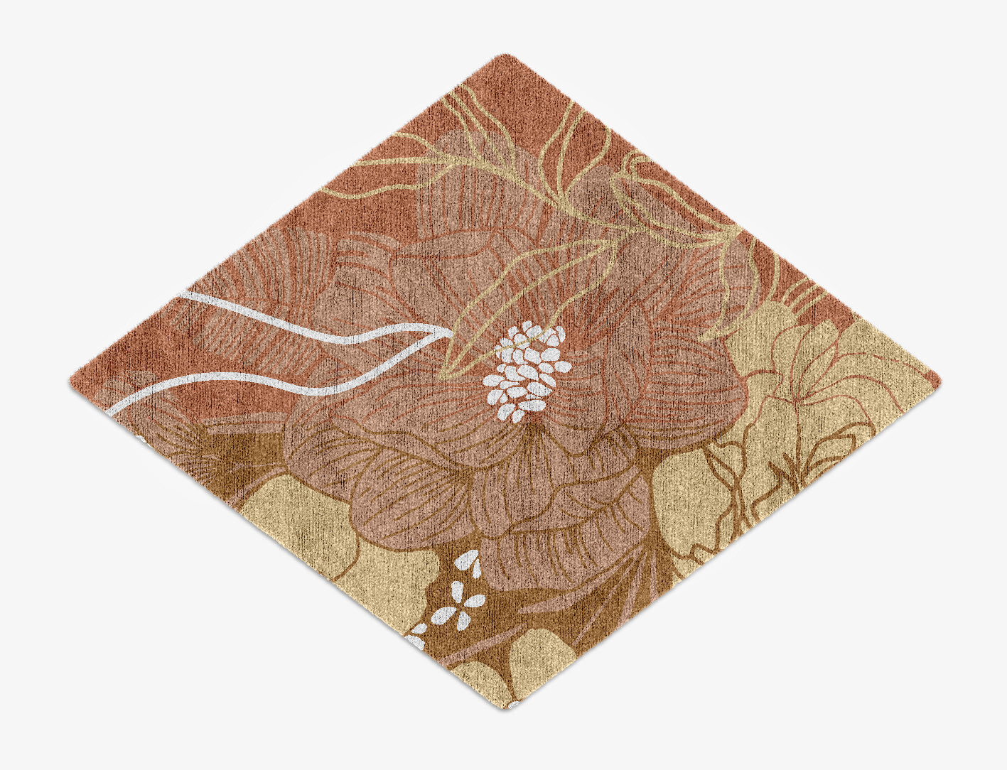 Oleander Field of Flowers Diamond Hand Knotted Bamboo Silk Custom Rug by Rug Artisan