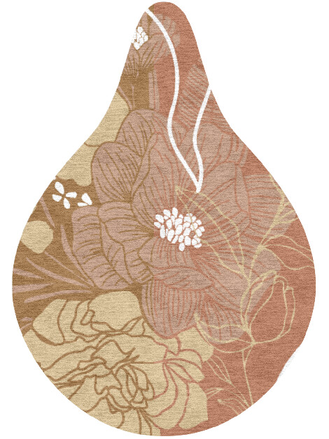 Oleander Field of Flowers Drop Hand Knotted Tibetan Wool Custom Rug by Rug Artisan
