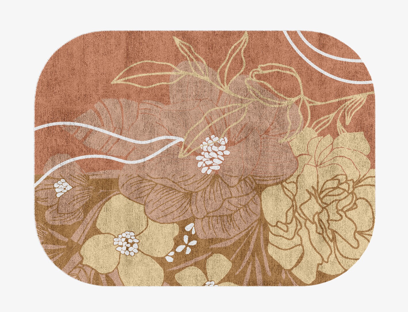 Oleander Field of Flowers Oblong Hand Knotted Bamboo Silk Custom Rug by Rug Artisan