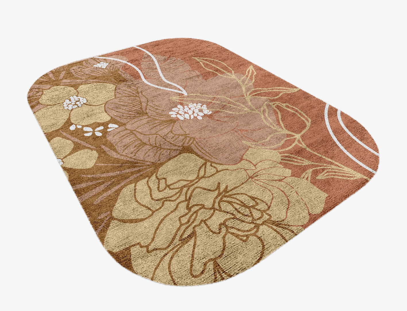 Oleander Field of Flowers Oblong Hand Knotted Bamboo Silk Custom Rug by Rug Artisan