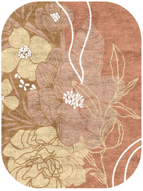 Oleander Field of Flowers Oblong Hand Knotted Bamboo Silk Custom Rug by Rug Artisan