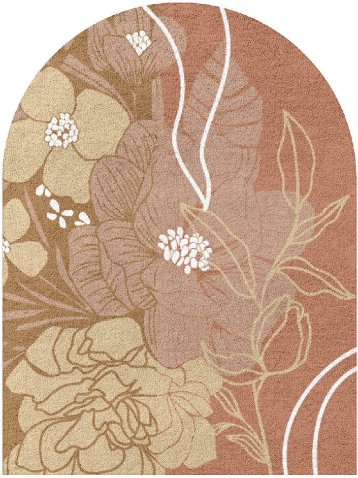 Oleander Field of Flowers Arch Hand Tufted Pure Wool Custom Rug by Rug Artisan