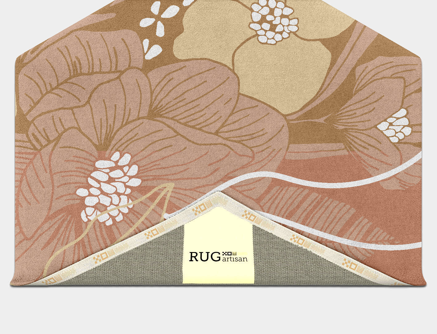 Oleander Field of Flowers Hexagon Hand Tufted Pure Wool Custom Rug by Rug Artisan