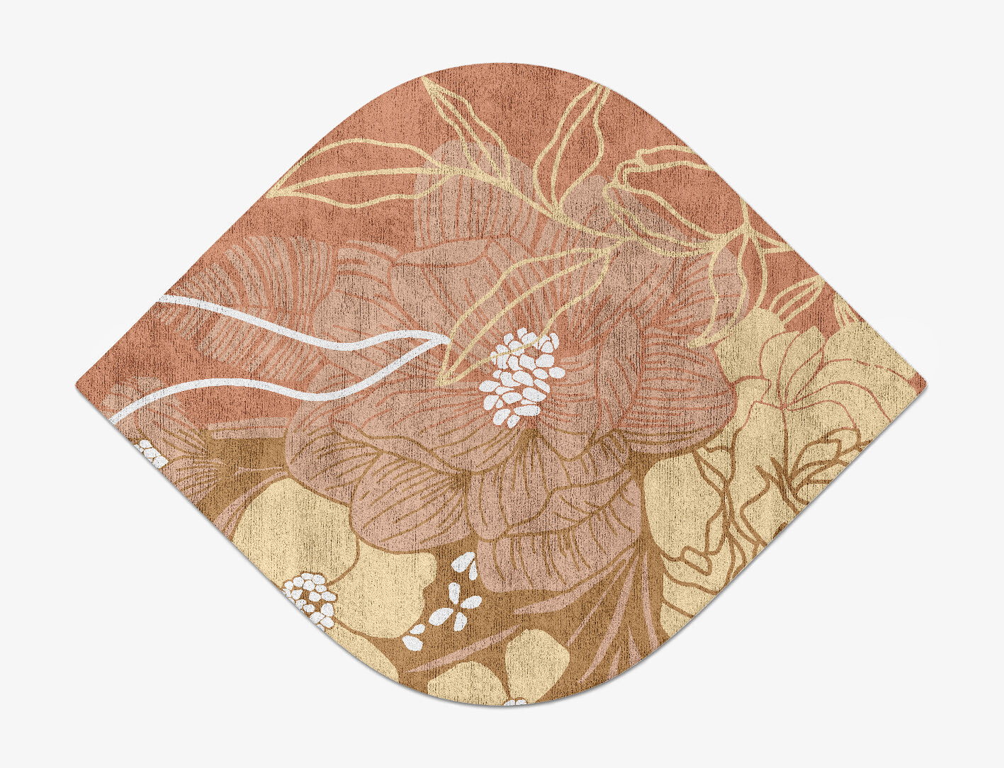 Oleander Field of Flowers Ogee Hand Tufted Bamboo Silk Custom Rug by Rug Artisan