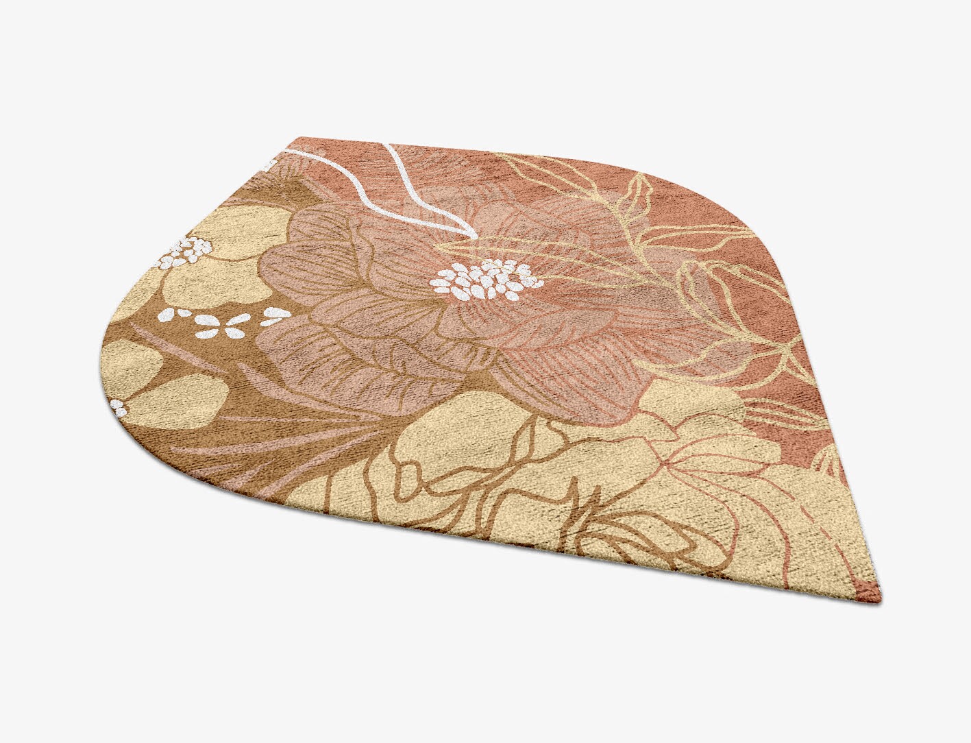 Oleander Field of Flowers Ogee Hand Tufted Bamboo Silk Custom Rug by Rug Artisan