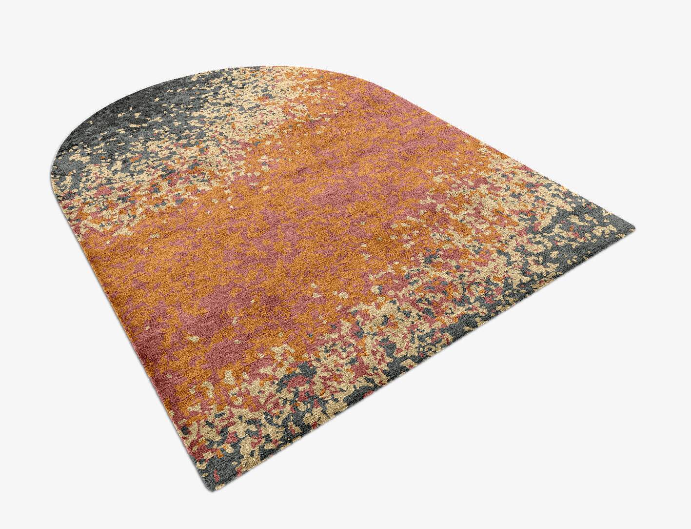 Ombre Gradation Arch Hand Knotted Bamboo Silk Custom Rug by Rug Artisan