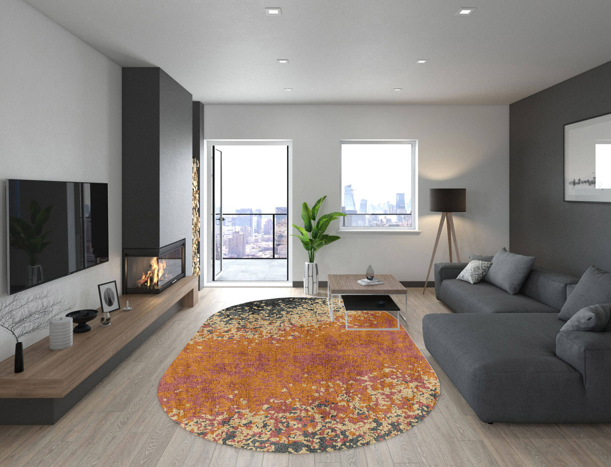 Ombre Gradation Capsule Hand Knotted Bamboo Silk Custom Rug by Rug Artisan