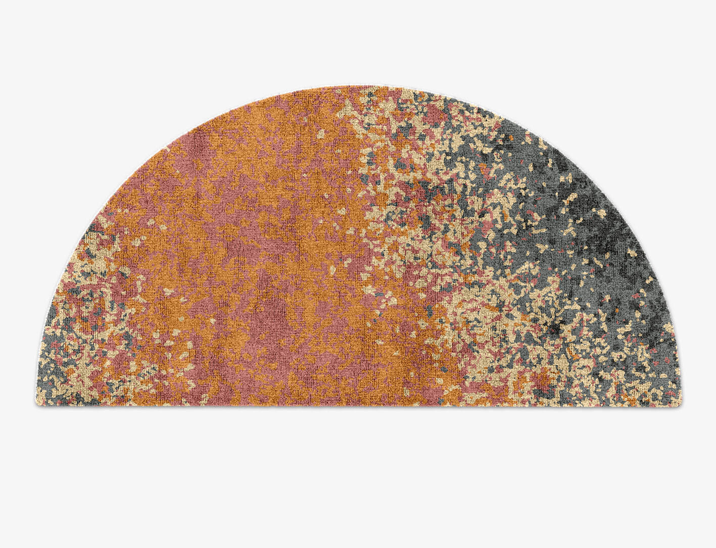 Ombre Gradation Halfmoon Hand Knotted Bamboo Silk Custom Rug by Rug Artisan