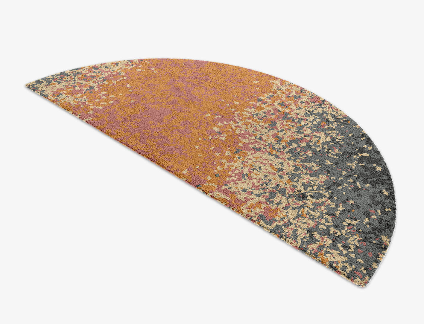 Ombre Gradation Halfmoon Hand Knotted Tibetan Wool Custom Rug by Rug Artisan