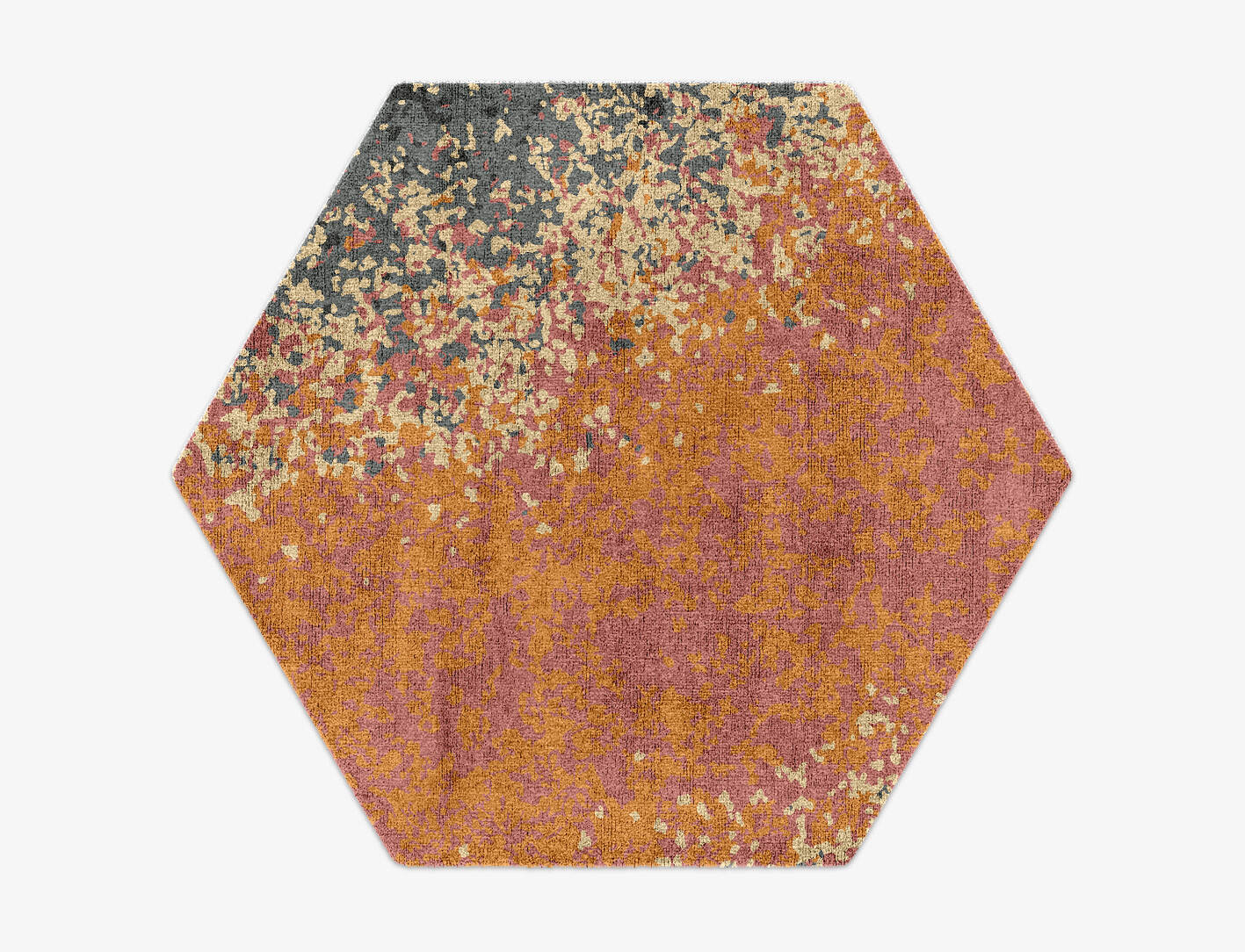 Ombre Gradation Hexagon Hand Knotted Bamboo Silk Custom Rug by Rug Artisan