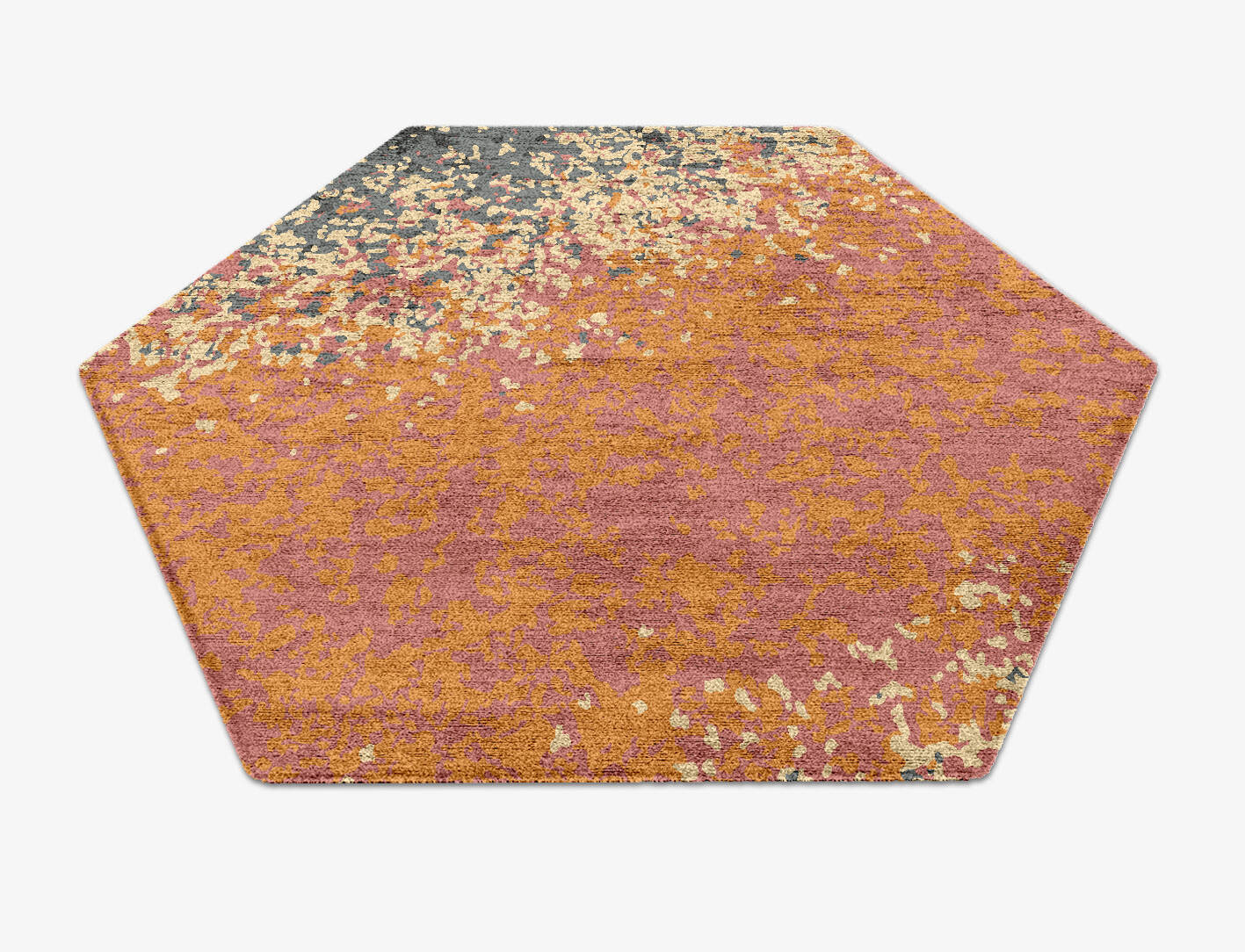 Ombre Gradation Hexagon Hand Knotted Bamboo Silk Custom Rug by Rug Artisan