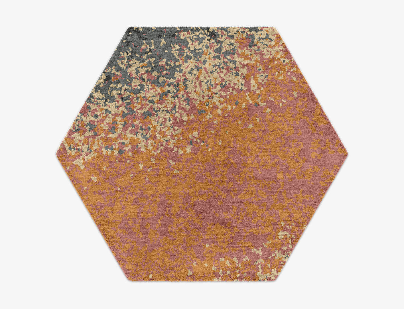 Ombre Gradation Hexagon Hand Knotted Tibetan Wool Custom Rug by Rug Artisan