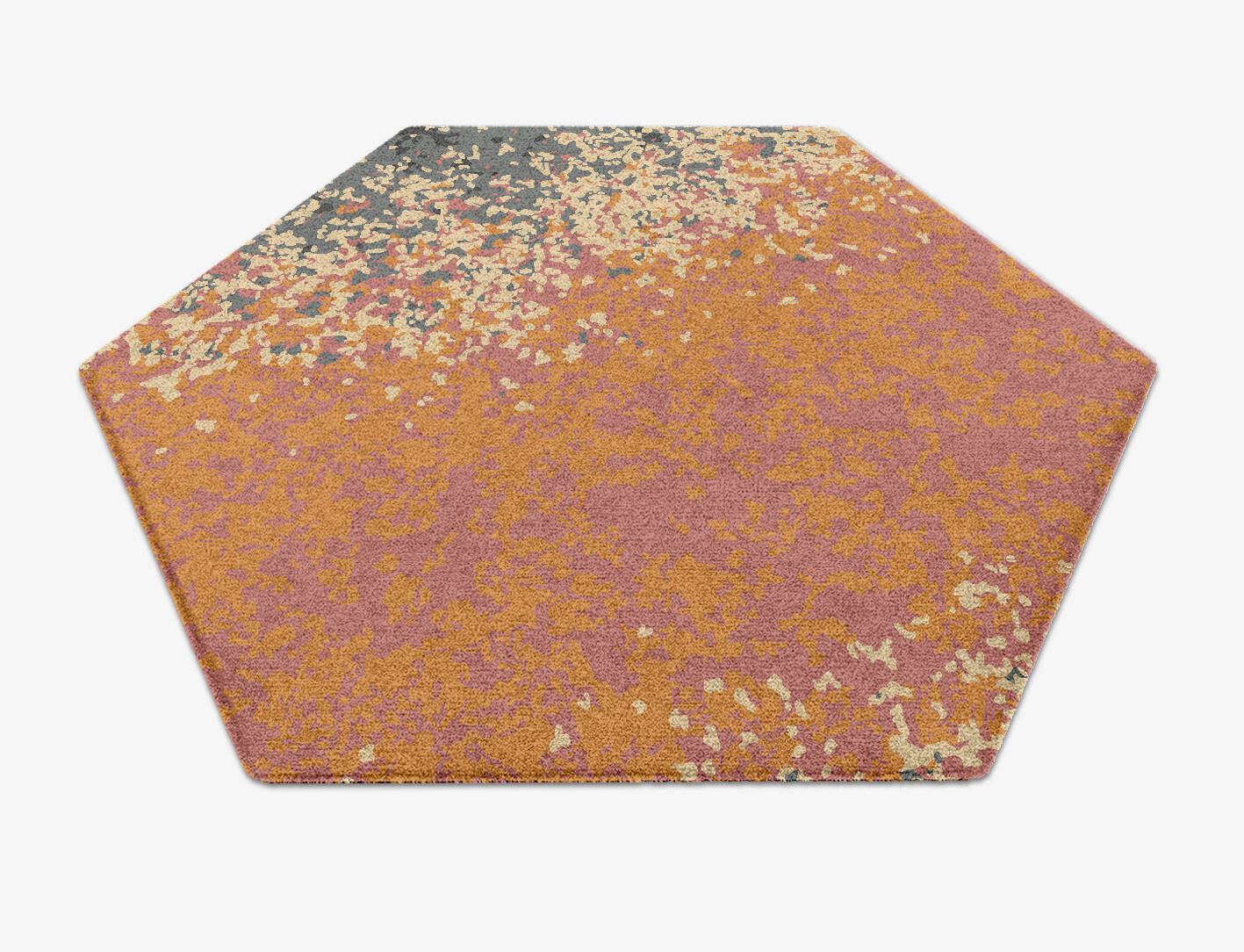 Ombre Gradation Hexagon Hand Knotted Tibetan Wool Custom Rug by Rug Artisan