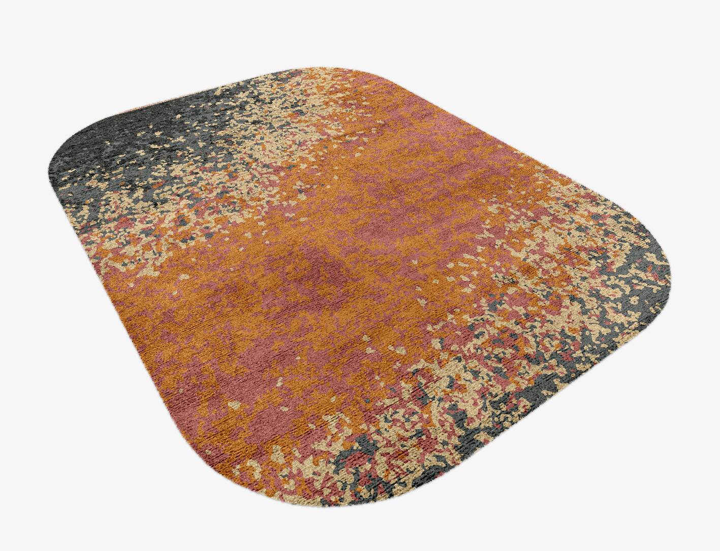 Ombre Gradation Oblong Hand Knotted Bamboo Silk Custom Rug by Rug Artisan