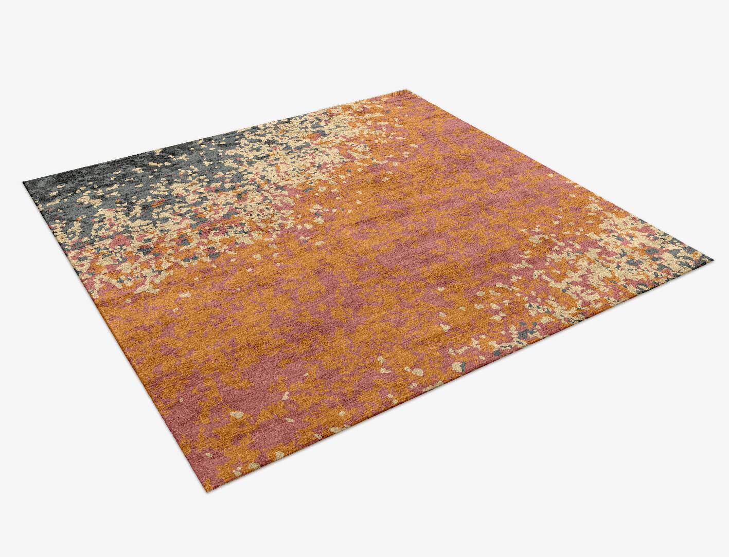Ombre Gradation Square Hand Knotted Bamboo Silk Custom Rug by Rug Artisan
