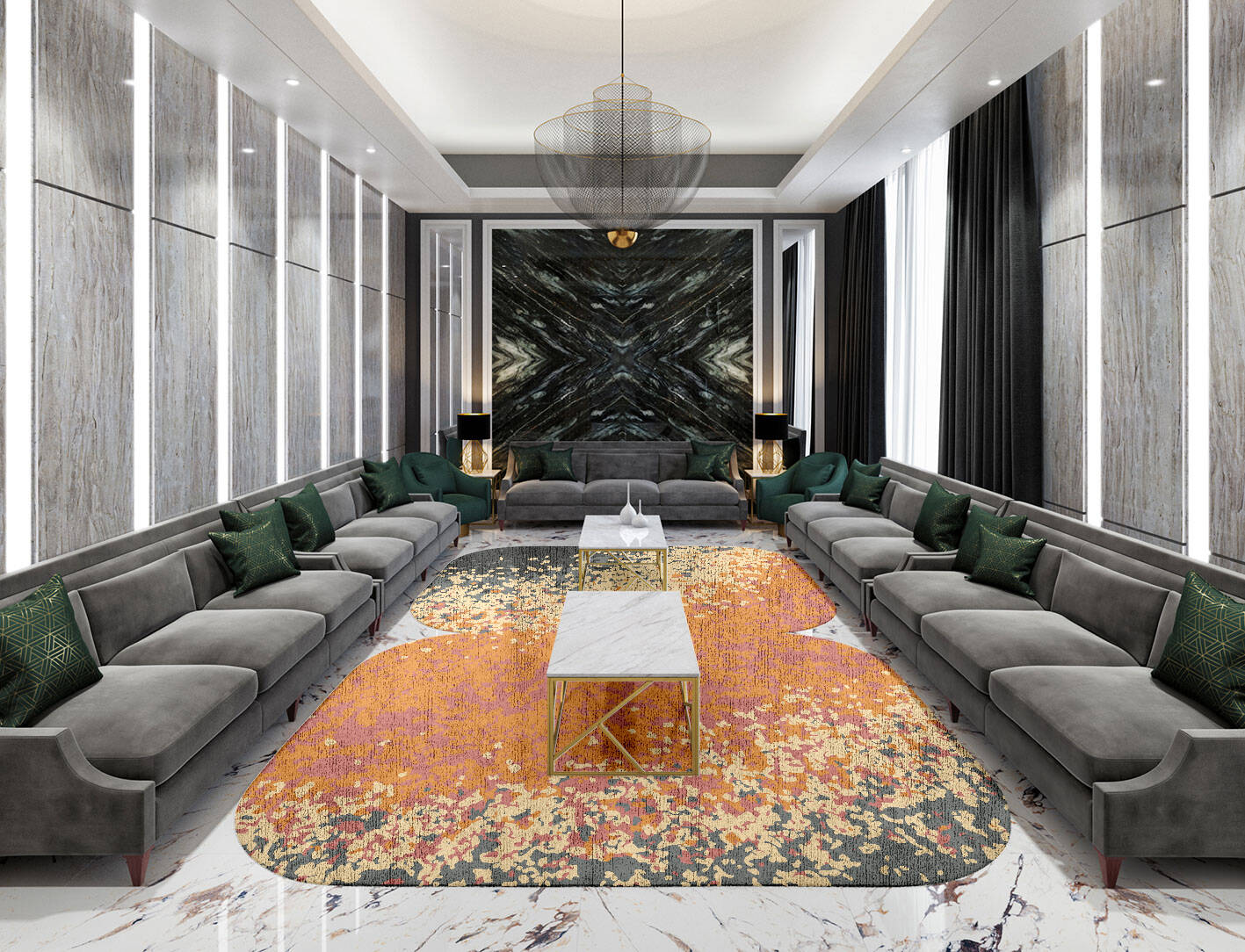 Ombre Gradation Eight Hand Tufted Bamboo Silk Custom Rug by Rug Artisan