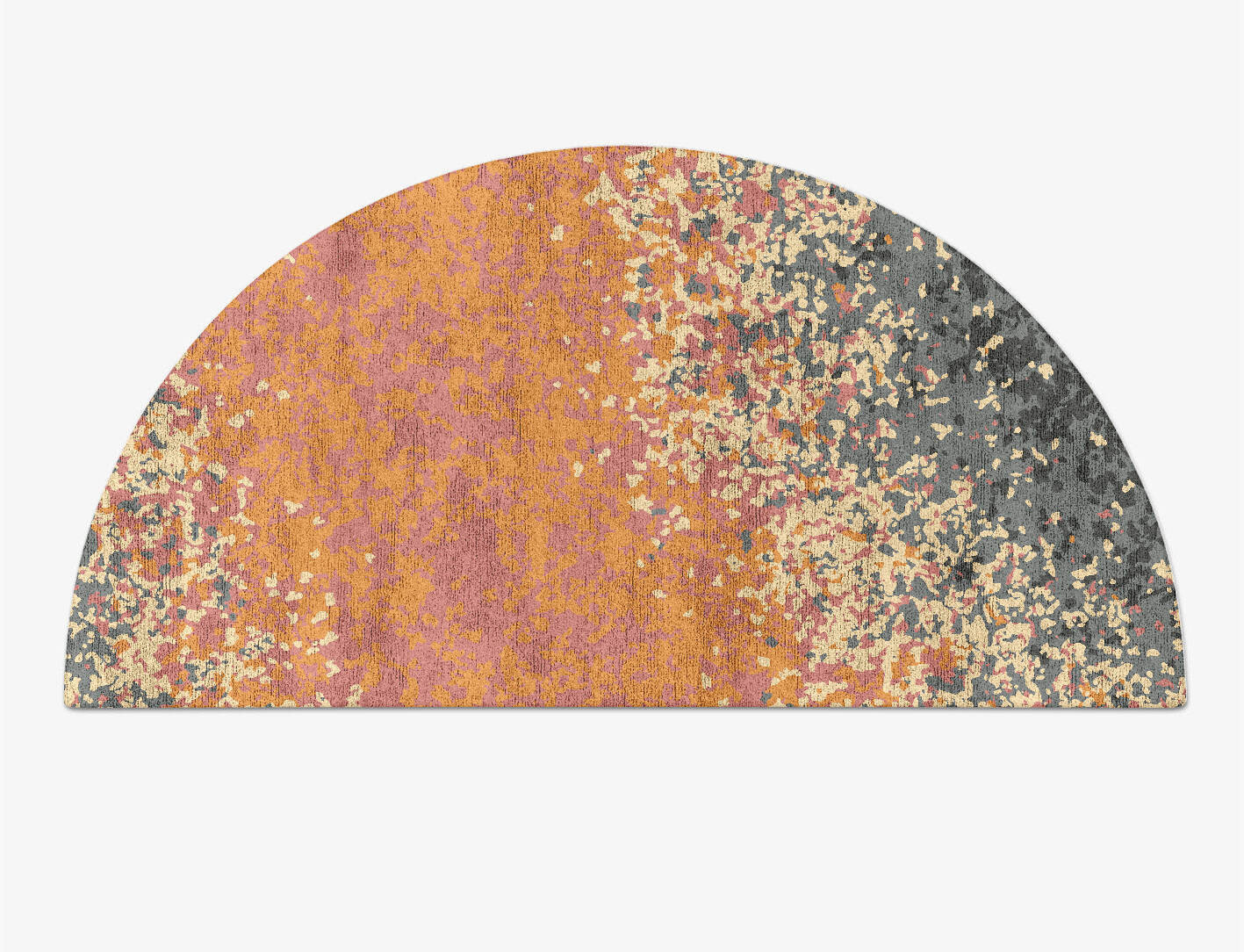 Ombre Gradation Halfmoon Hand Tufted Bamboo Silk Custom Rug by Rug Artisan