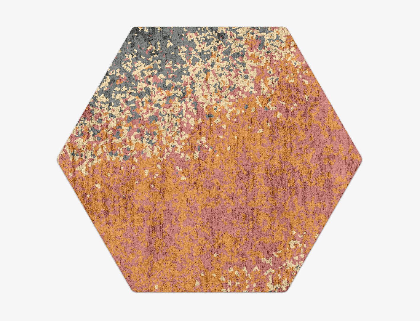 Ombre Gradation Hexagon Hand Tufted Bamboo Silk Custom Rug by Rug Artisan