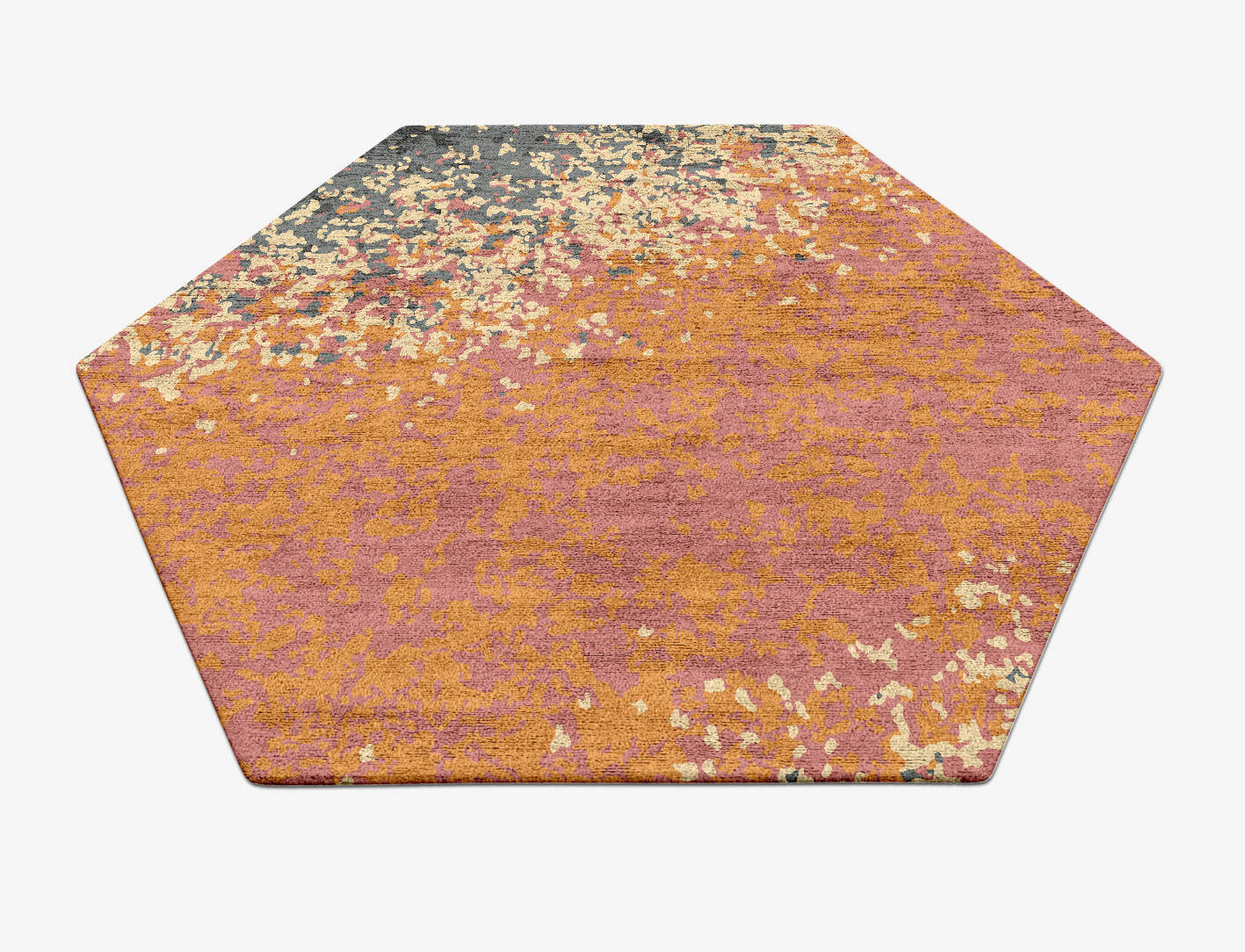 Ombre Gradation Hexagon Hand Tufted Bamboo Silk Custom Rug by Rug Artisan