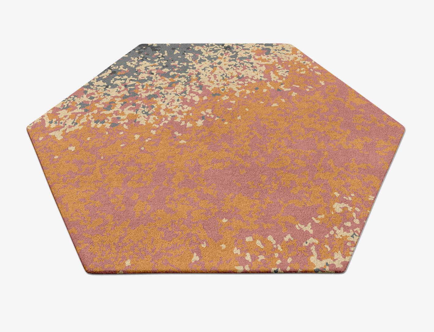 Ombre Gradation Hexagon Hand Tufted Pure Wool Custom Rug by Rug Artisan