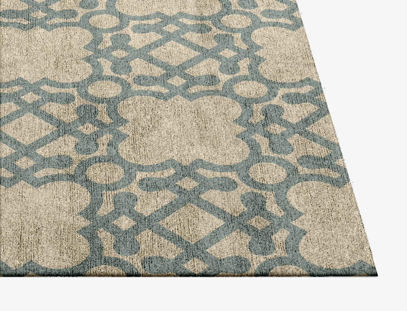 Ona Blue Royal Square Hand Knotted Bamboo Silk Custom Rug by Rug Artisan