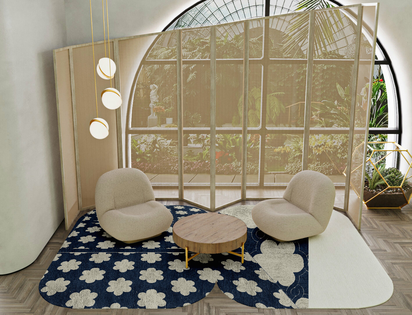 Ontario Geometric Eight Hand Knotted Bamboo Silk Custom Rug by Rug Artisan