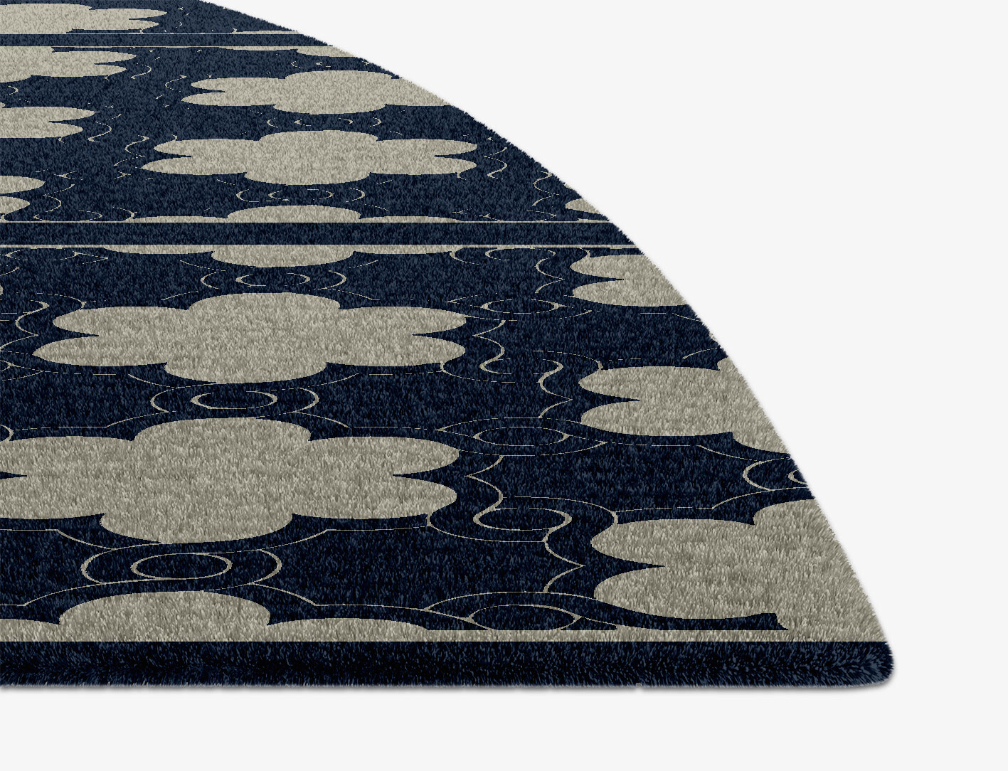 Ontario Geometric Halfmoon Hand Knotted Tibetan Wool Custom Rug by Rug Artisan