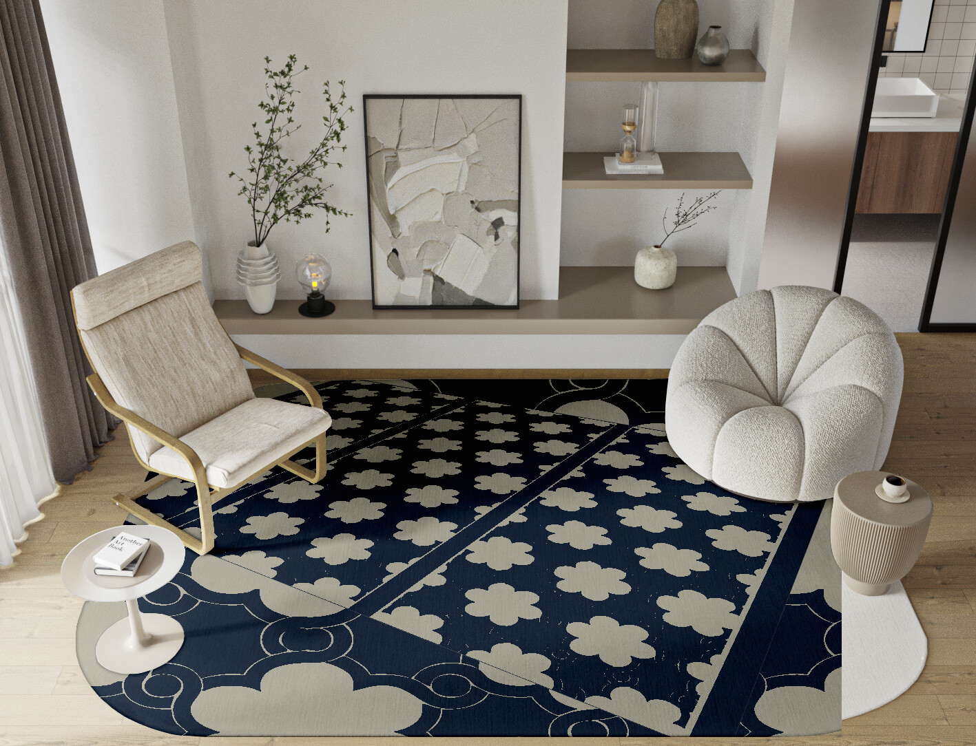 Ontario Geometric Oblong Hand Knotted Tibetan Wool Custom Rug by Rug Artisan