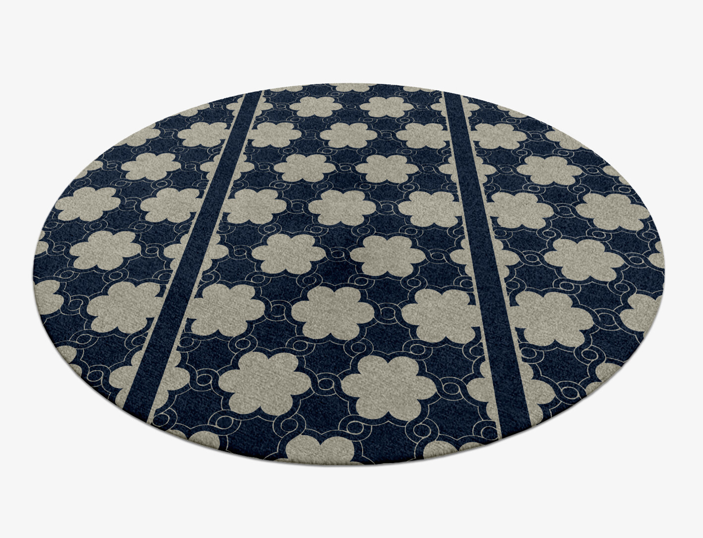 Ontario Geometric Round Hand Knotted Tibetan Wool Custom Rug by Rug Artisan