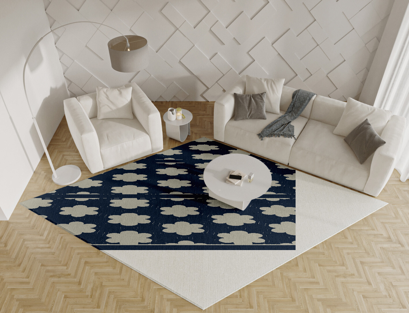 Ontario Geometric Diamond Hand Tufted Pure Wool Custom Rug by Rug Artisan