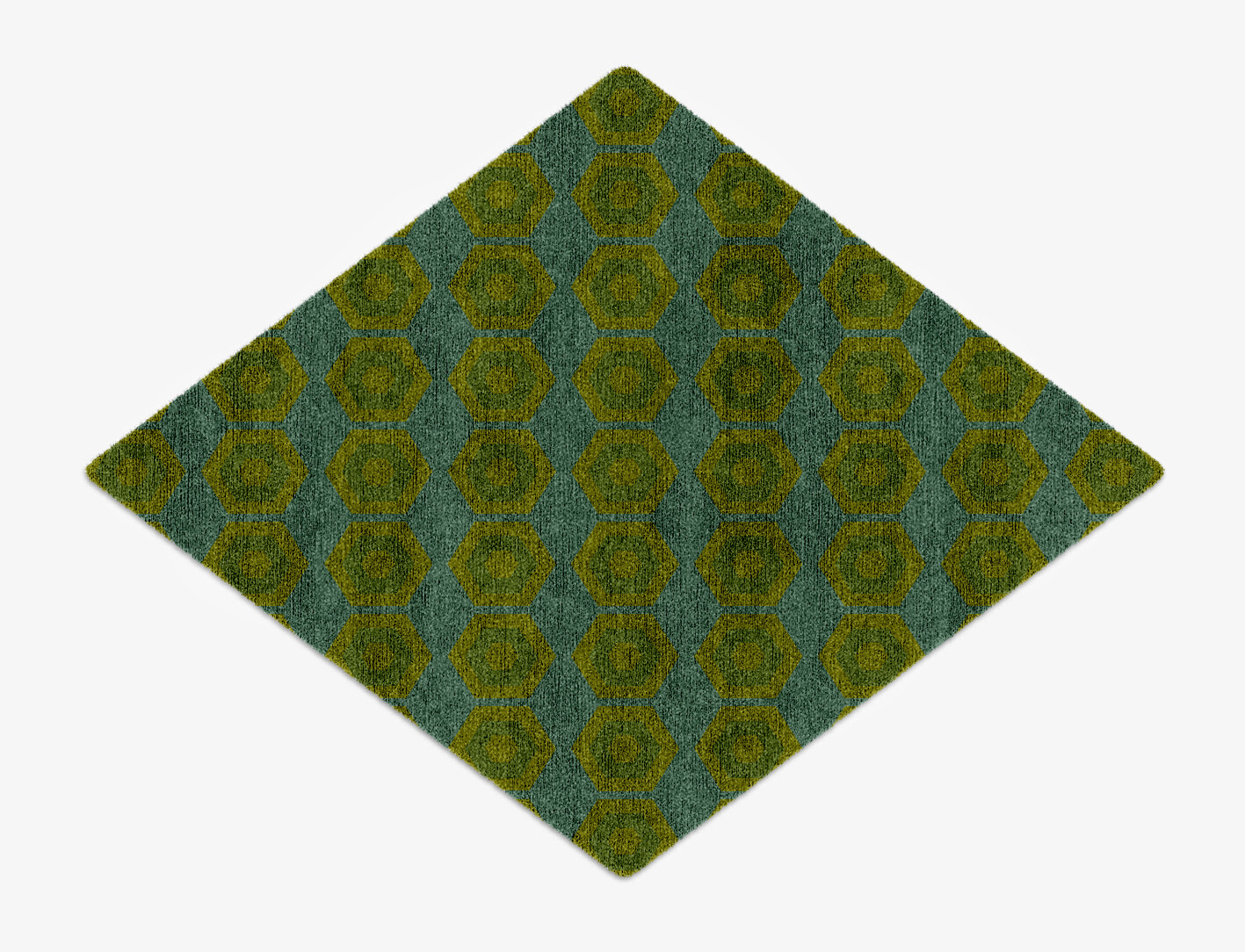 Orb Geometric Diamond Hand Knotted Bamboo Silk Custom Rug by Rug Artisan
