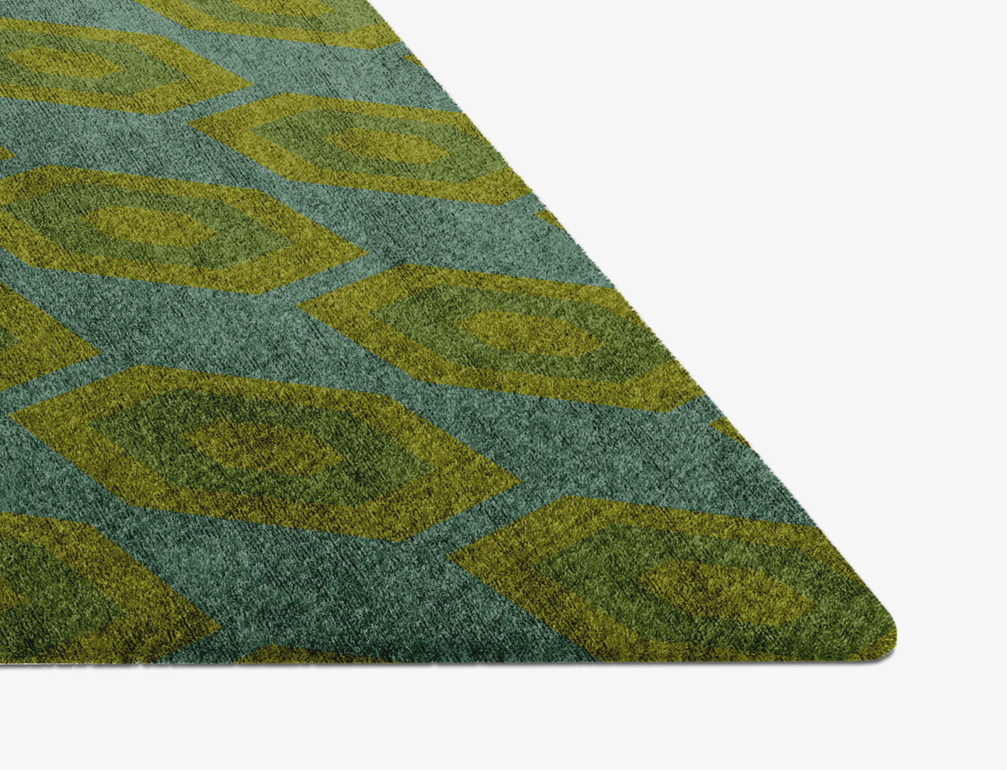 Orb Geometric Diamond Hand Knotted Bamboo Silk Custom Rug by Rug Artisan