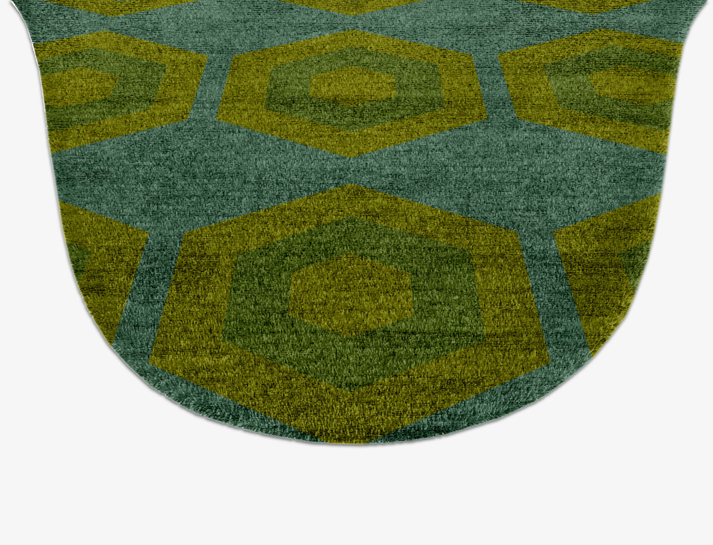 Orb Geometric Drop Hand Knotted Bamboo Silk Custom Rug by Rug Artisan