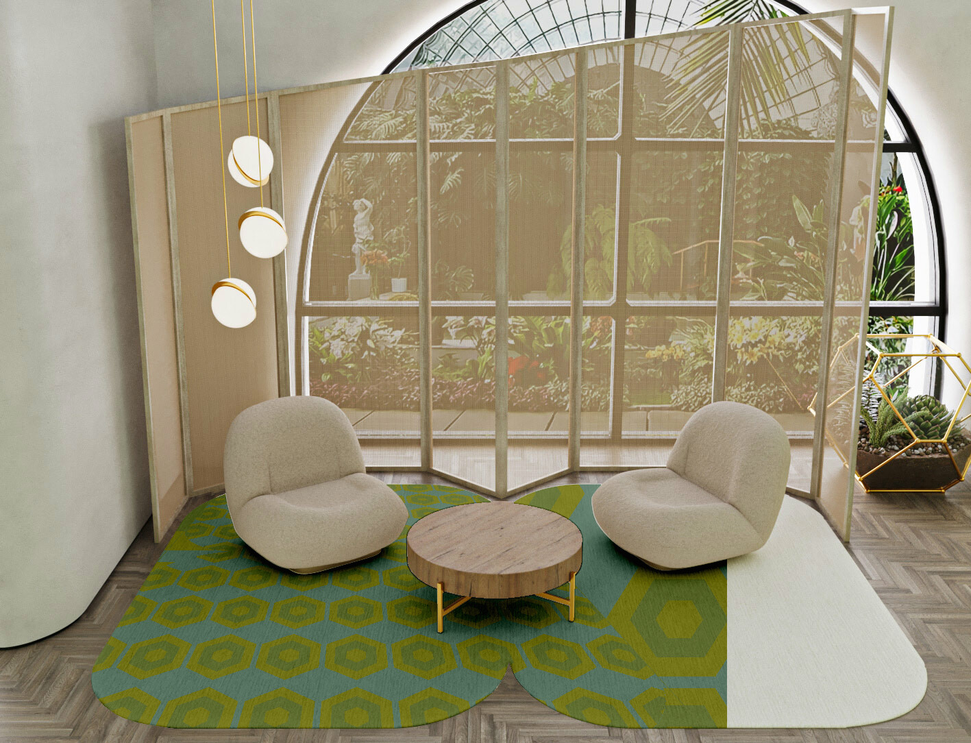 Orb Geometric Eight Hand Knotted Tibetan Wool Custom Rug by Rug Artisan