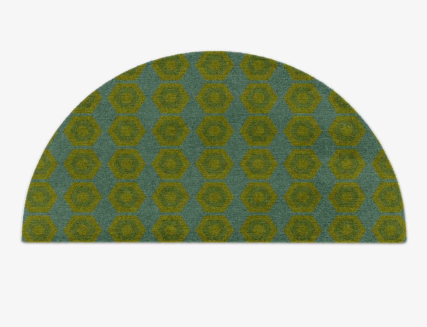 Orb Geometric Halfmoon Hand Knotted Tibetan Wool Custom Rug by Rug Artisan