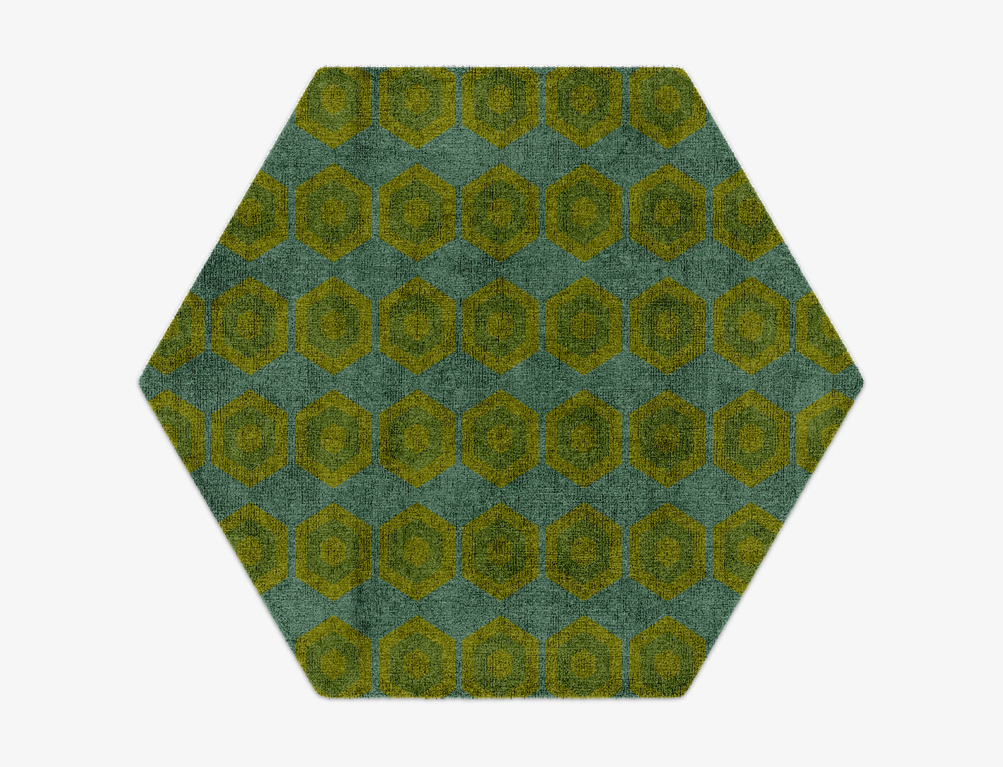 Orb Geometric Hexagon Hand Knotted Bamboo Silk Custom Rug by Rug Artisan