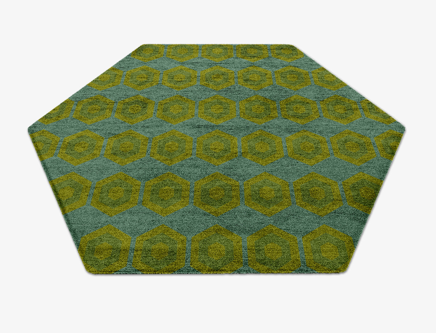 Orb Geometric Hexagon Hand Knotted Bamboo Silk Custom Rug by Rug Artisan