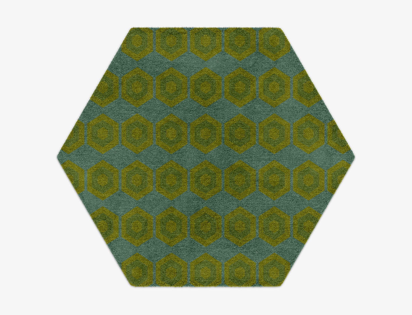 Orb Geometric Hexagon Hand Knotted Tibetan Wool Custom Rug by Rug Artisan