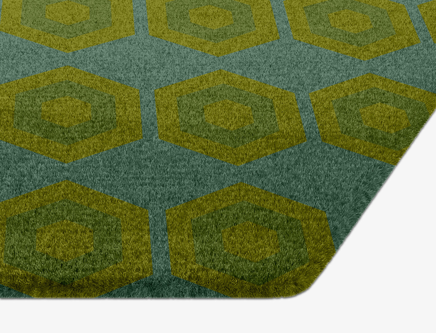 Orb Geometric Hexagon Hand Knotted Tibetan Wool Custom Rug by Rug Artisan