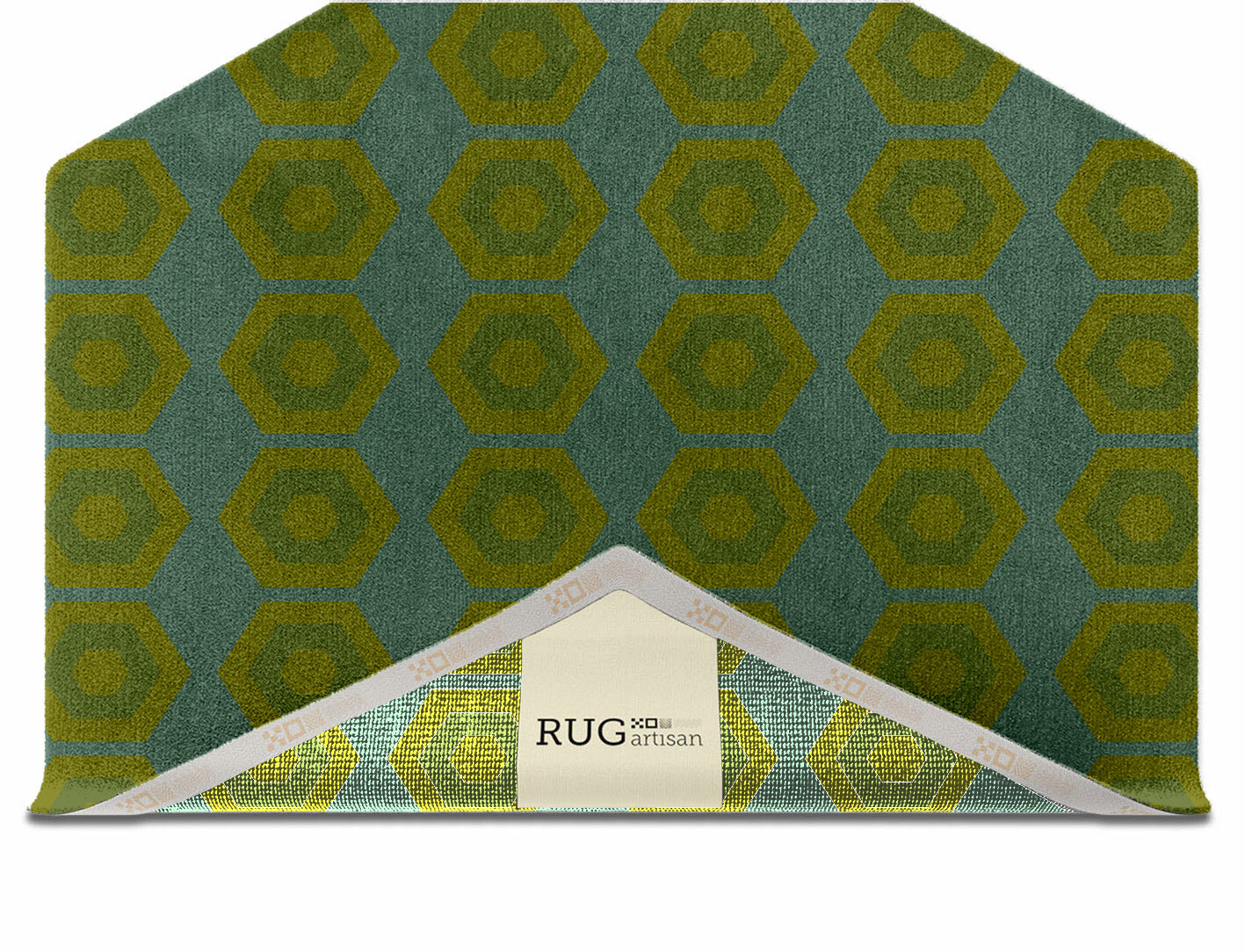 Orb Geometric Hexagon Hand Knotted Tibetan Wool Custom Rug by Rug Artisan