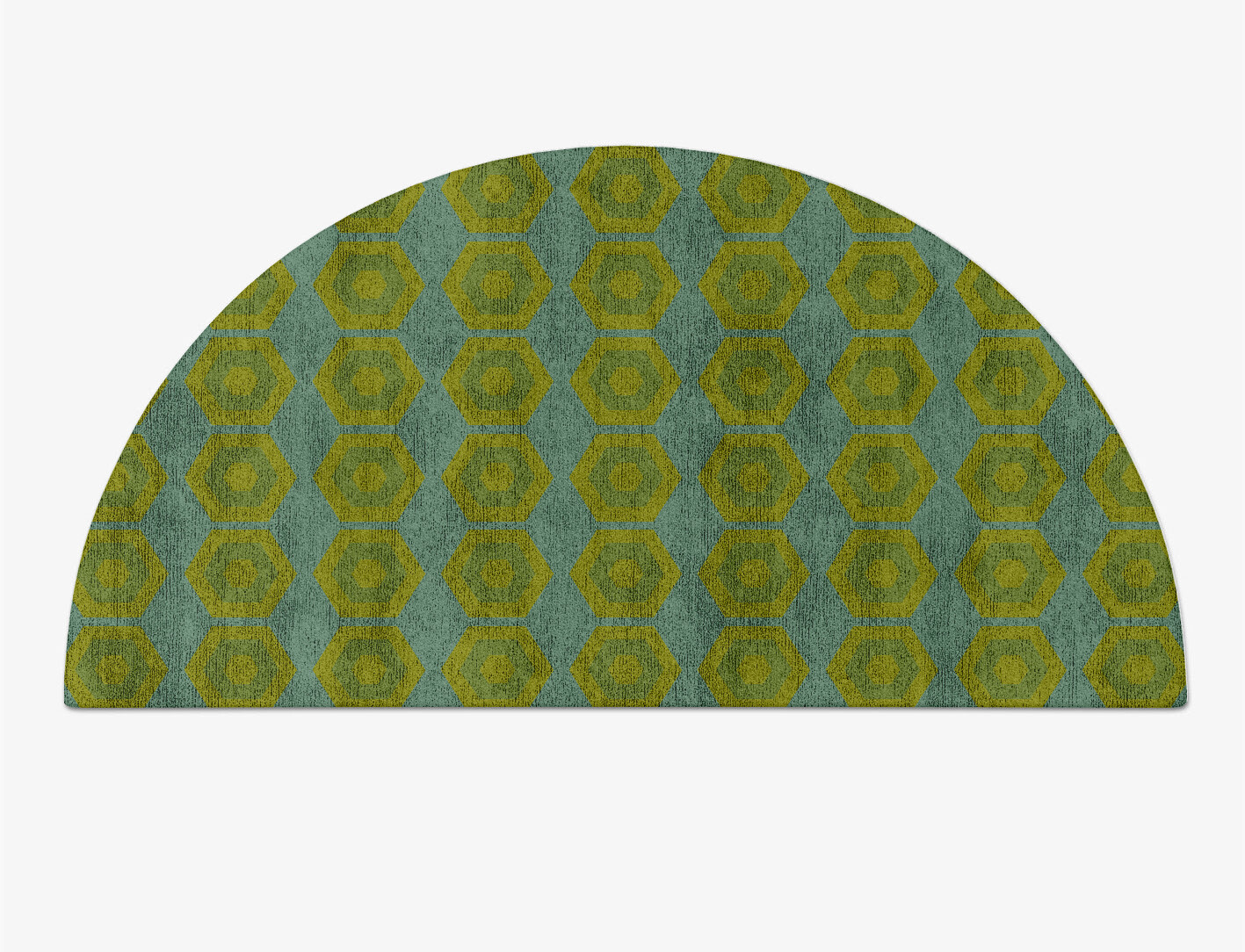 Orb Geometric Halfmoon Hand Tufted Bamboo Silk Custom Rug by Rug Artisan