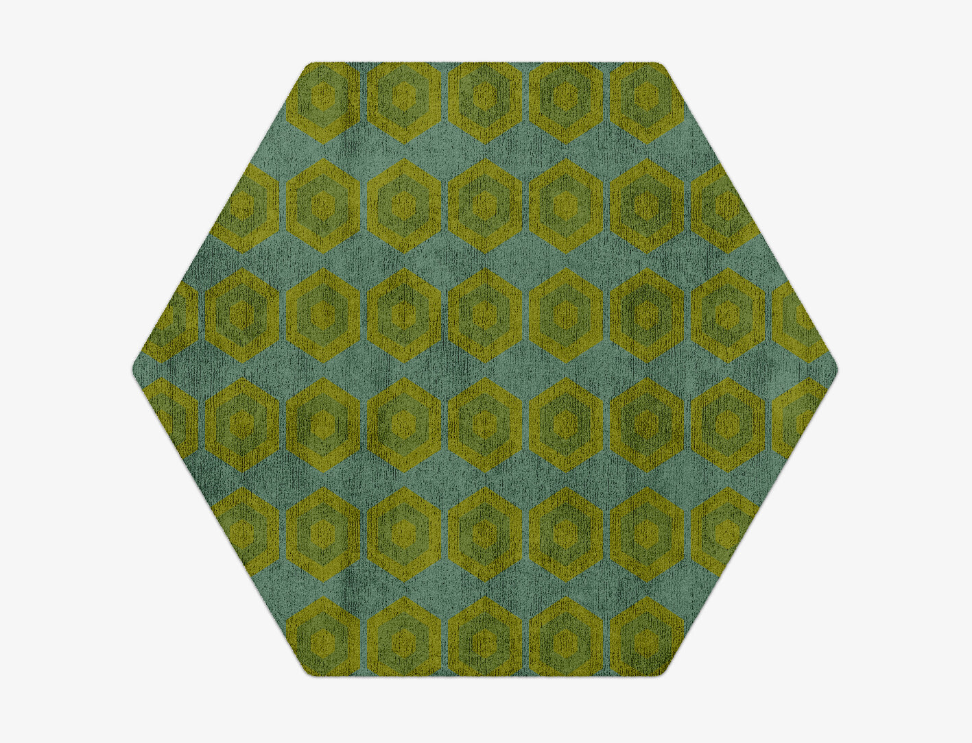 Orb Geometric Hexagon Hand Tufted Bamboo Silk Custom Rug by Rug Artisan