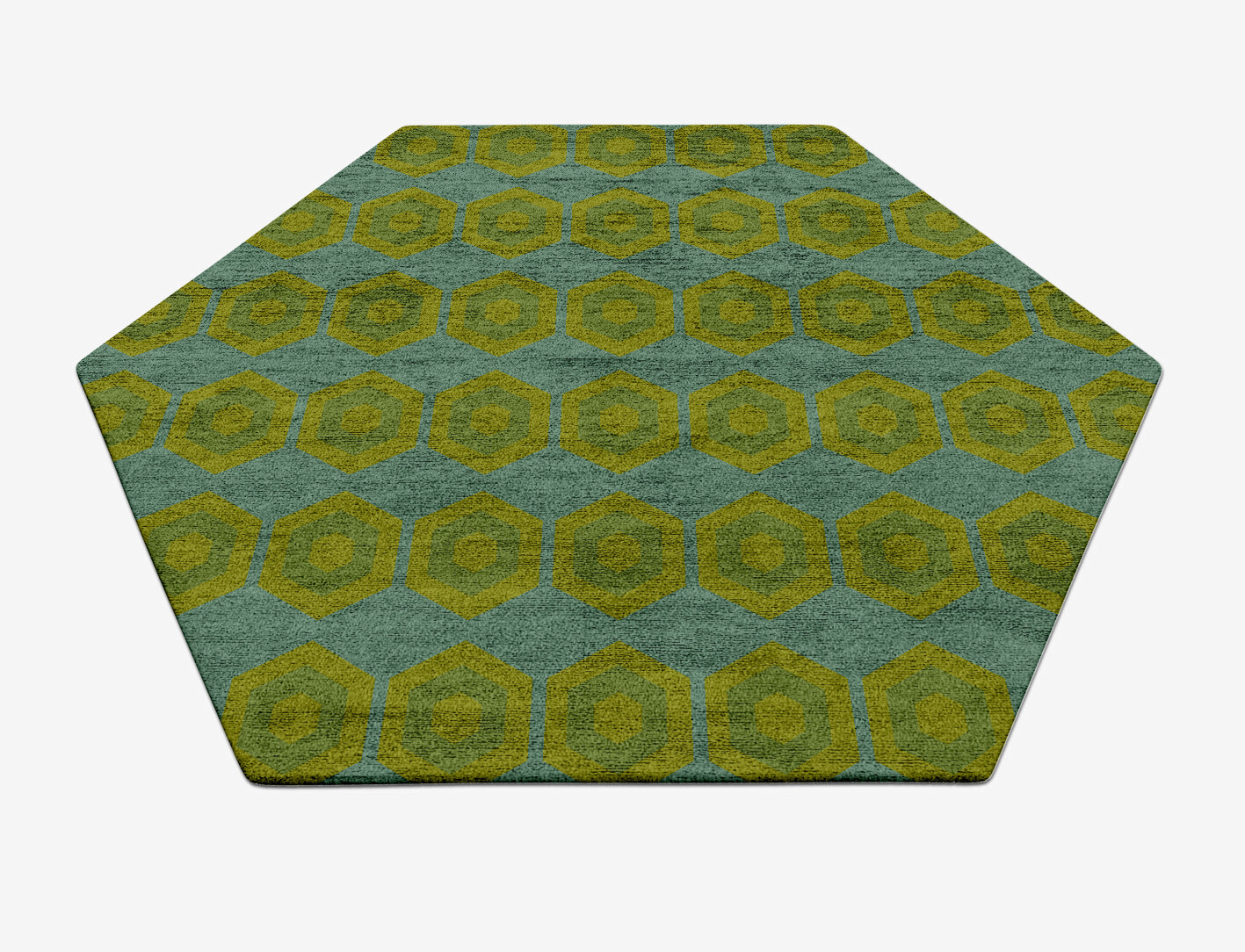 Orb Geometric Hexagon Hand Tufted Bamboo Silk Custom Rug by Rug Artisan