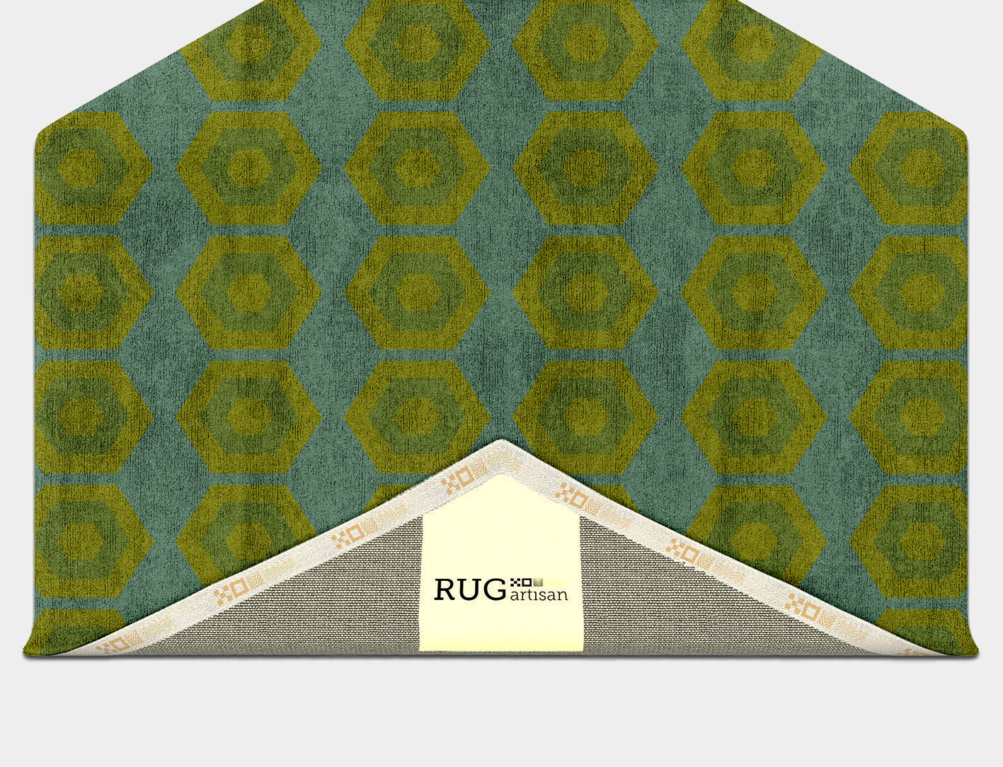 Orb Geometric Hexagon Hand Tufted Bamboo Silk Custom Rug by Rug Artisan