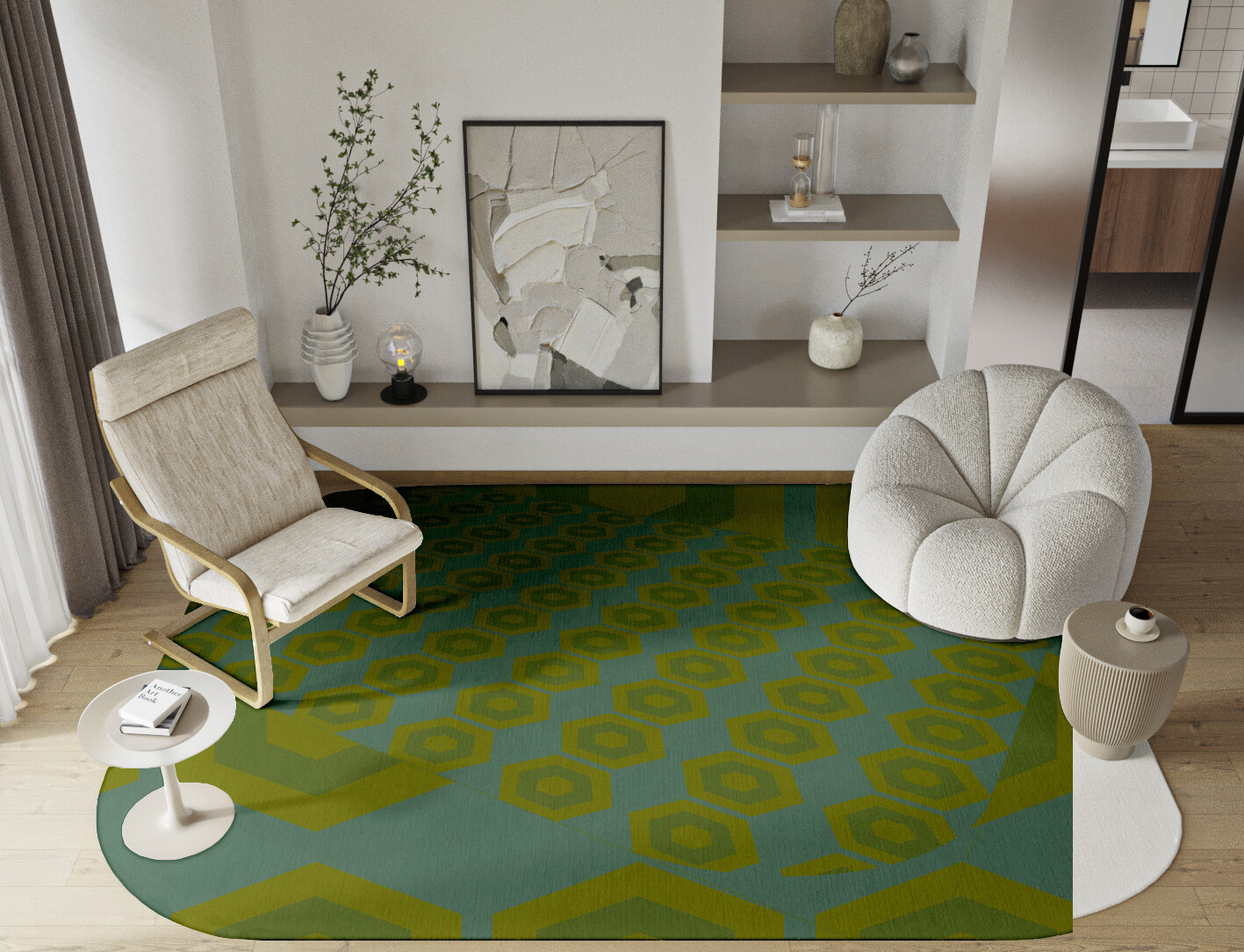 Orb Geometric Oblong Hand Tufted Pure Wool Custom Rug by Rug Artisan