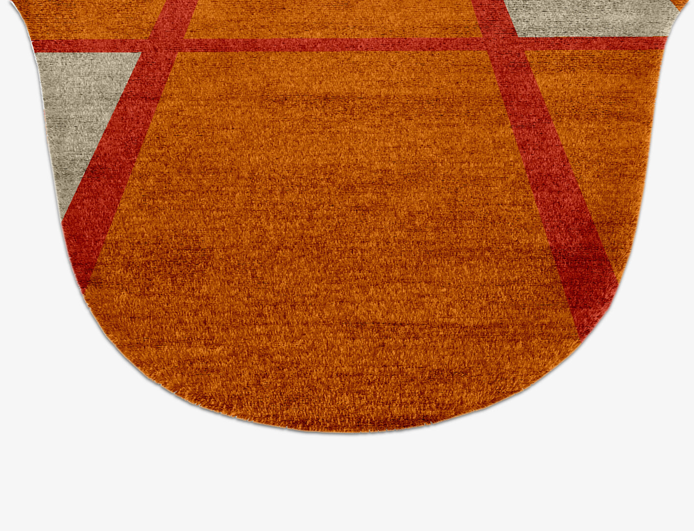 Orchid Geometric Drop Hand Knotted Bamboo Silk Custom Rug by Rug Artisan