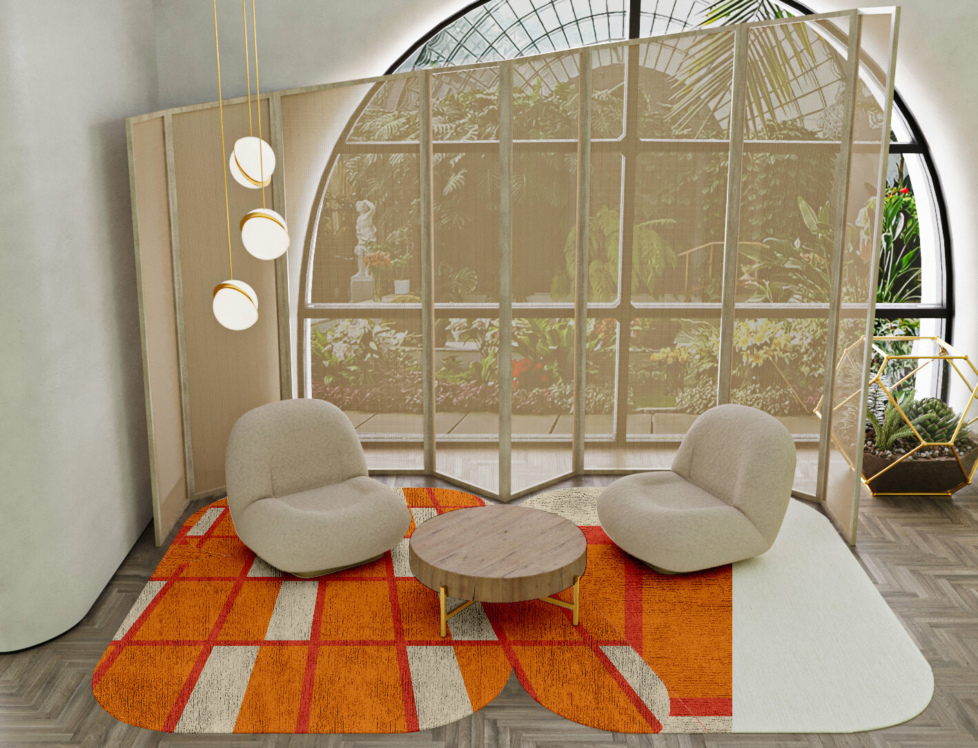 Orchid Geometric Eight Hand Knotted Bamboo Silk Custom Rug by Rug Artisan