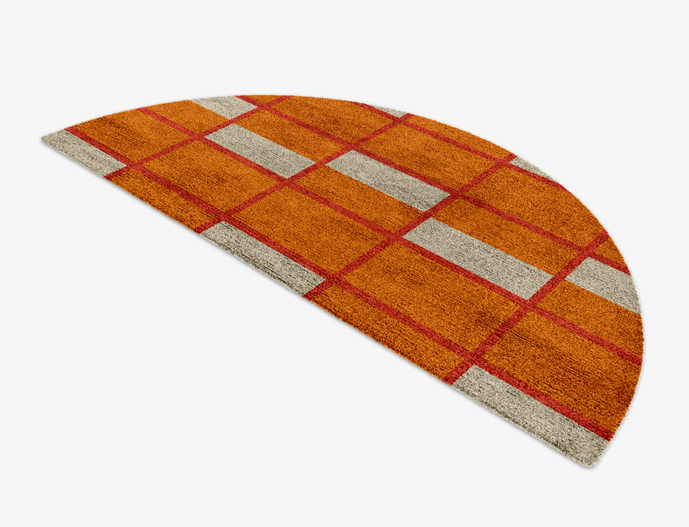 Orchid Geometric Halfmoon Hand Knotted Bamboo Silk Custom Rug by Rug Artisan