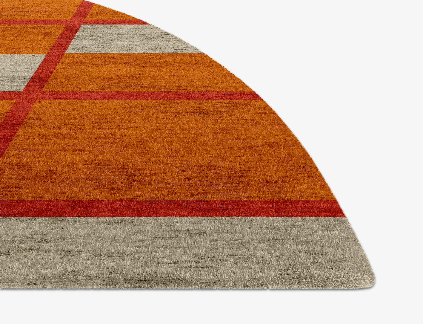Orchid Geometric Halfmoon Hand Knotted Bamboo Silk Custom Rug by Rug Artisan
